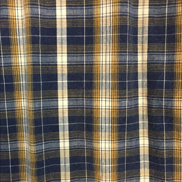 US Expedition Plaid Shirt Mens XL Long Sleeve Button Up Cotton Blue and Mustard - Picture 4 of 12
